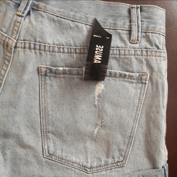 Amuse Society High Waist Denim Shorts with Rolled Cuffs - Picture 7 of 11